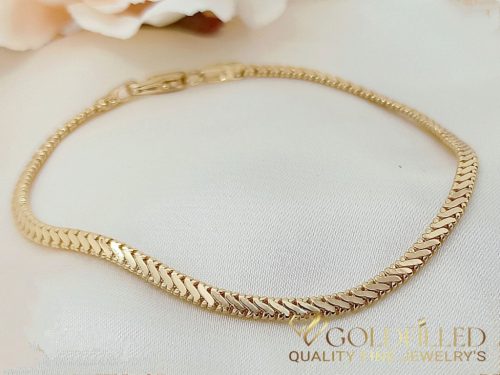 Antiallergenes vergoldetes Armband „Goldfilled“, 19 cm lang und 3 mm Breit, 18K-Farbe