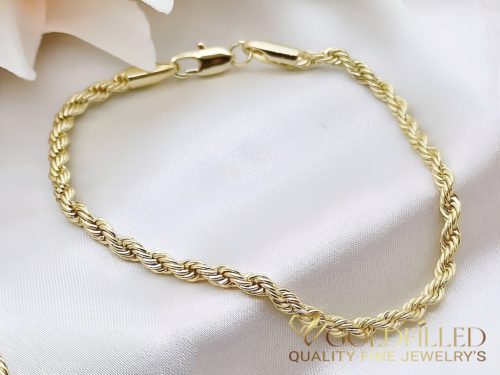 Antiallergenes vergoldetes Armband „Goldfilled“, 19 cm lang und 3,5 mm Breit, 14K-Farbe