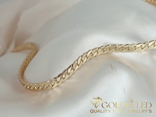 Exklusive antiallergene vergoldete Halskette „Goldfilled“, 45 cm lang und 6 mm breite 14K-Farbe