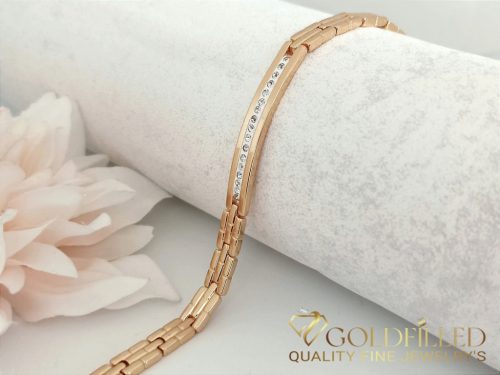 Antiallergenes vergoldetes Armband „Goldfilled“, 19 cm lang und 6 mm Breit, 18K-Farbe