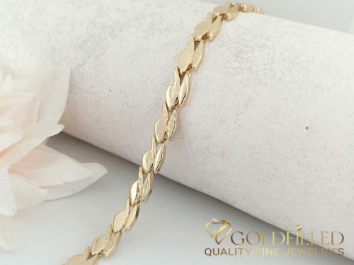 Exklusives antiallergenes vergoldetes Armband „Goldfilled“, 19 cm lang und 7,2 mm Breite, 14K-Farbe