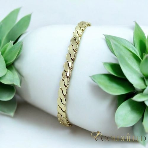 Antiallergenes vergoldetes Armband „Goldfilled“, 19 cm lang und 6 mm Breit, 14K-Farbe