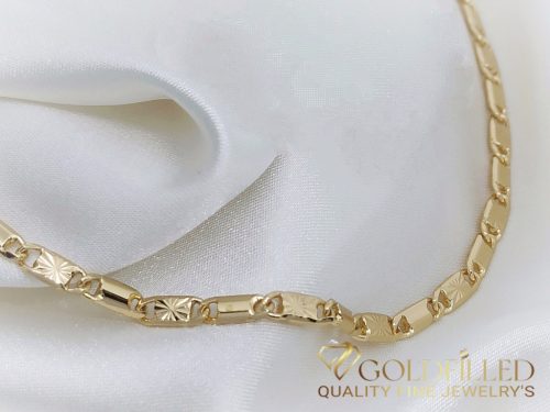 Antiallergenes vergoldetes Armband „Goldfilled“, 19 cm lang und 3,6 mm Breit, 18K-Farbe